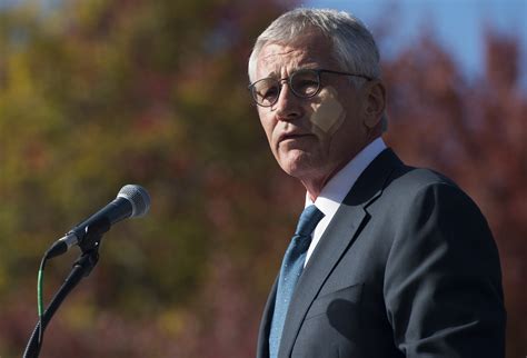 Chuck Hagel Sports A Face Bandage After Minor Kitchen Accident