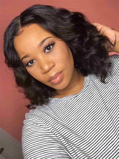 6inch Parting Space Pre Plucked Loose Wave Glueless Lace Front Bob Wigs