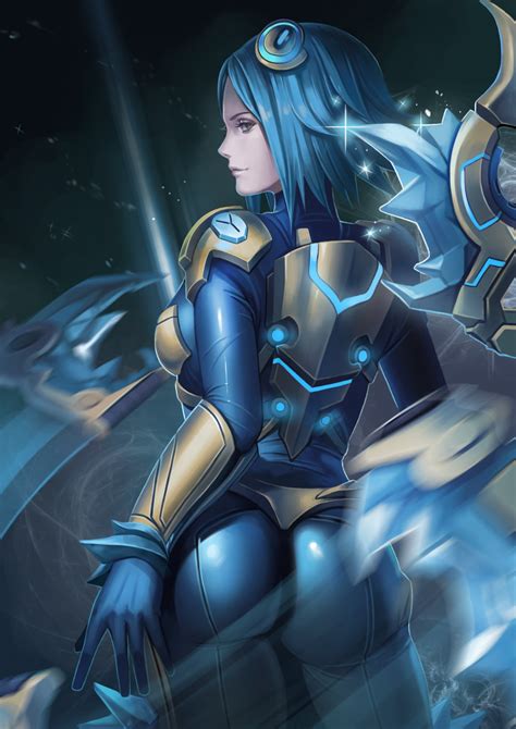 360x640 Resolution Blue Haired Female Anime Character Ass Bodysuit Irelia League Of
