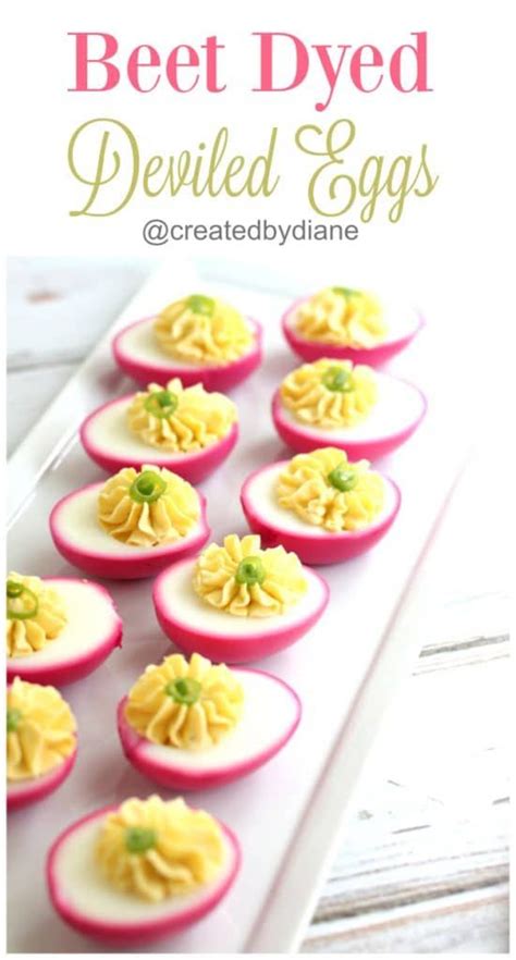 Deviled Eggs Dyed Pink From Beets Is A Great Way To Color Eggs Without
