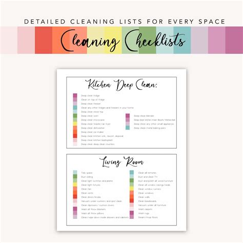 Ultimate Cleaning Checklist Cards Cleaning Checklist Etsy