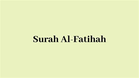 Surah Al Fatihah Rumi Youtube