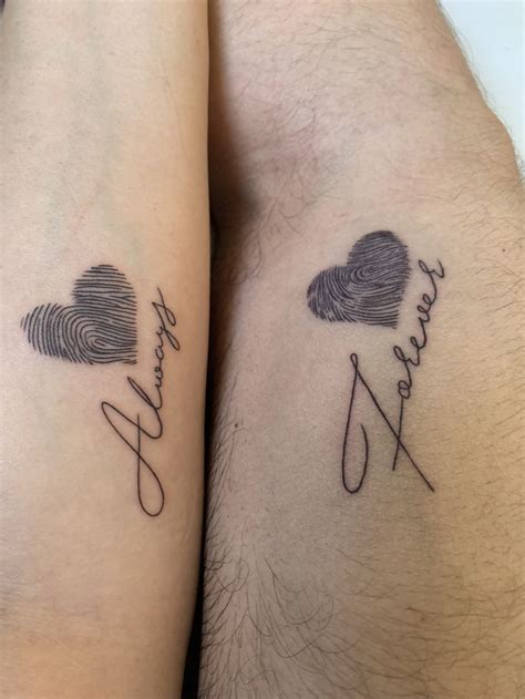 Couple Tattoo Fingerprint Heart Tattoo In 2022 Fingerprint Heart