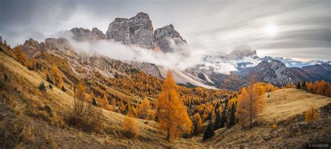 Monte Pelmo Autumn Panorama Dolomites Italy Mountain Photography