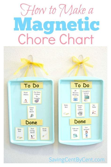 Diy Magnetic Chore Chart Saving Cent By Cent Magnetic Chore Chart