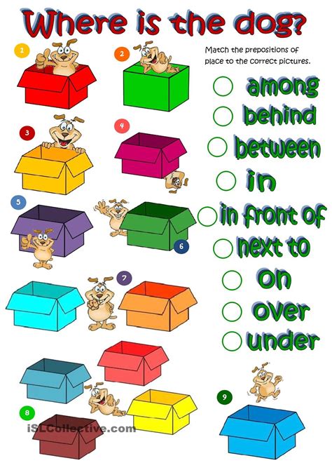 Prepositions Of Place Worksheets Printable