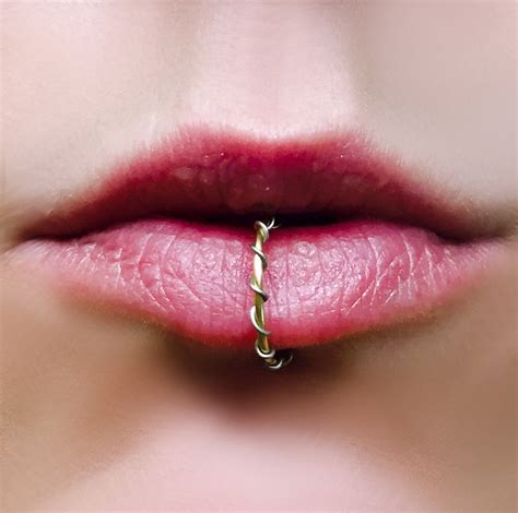 Lip Ring Twisted Lip Ring Faux Lip Ring Fake Lip Ring