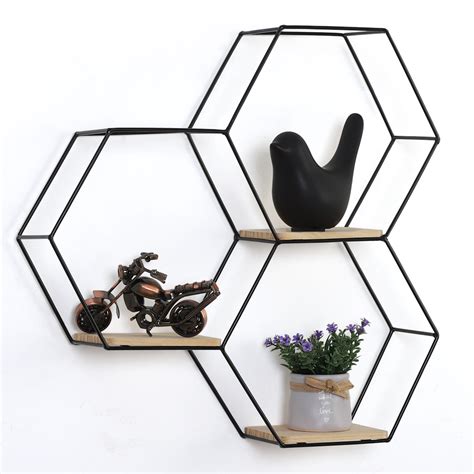 Honeycomb wall shelf are very popular to create your own decoration. Mounted Hexagonal Floating Shelves, Honeycomb Wall Décor - Walmart.com - Walmart.com