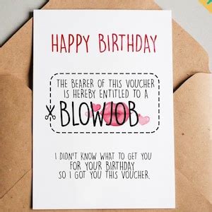 Digital Card Happy Birthday Voucher For A Blowjob Funny Rude Etsy
