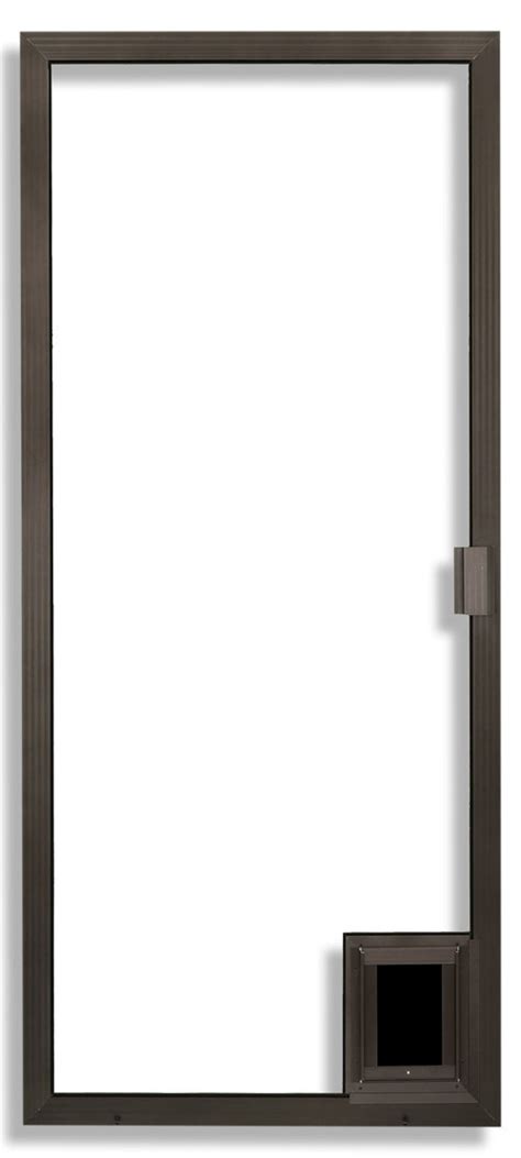 A screen door can refer to a hinged storm door (cold climates) or hinged screen door (warm climates) covering an exterior door, or a screened sliding door used with sliding glass doors. Small Pet Door for Sliding Screen Doors