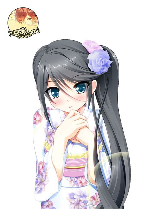 Anime Girl In Kimono Render By Harurenders On Deviantart