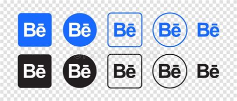 Behance Vector Logo Icon Set Vector Illustration Editorial Stock Photo