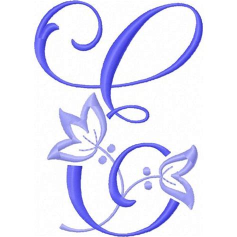 Abecedario Con Imagenes Alfabeto Con Bordado De Flor Azul