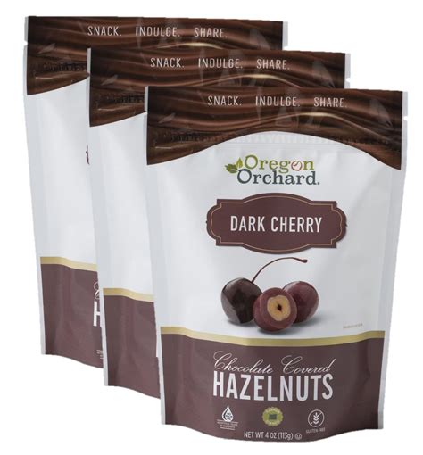 Oregon Orchard Dark Cherry Chocolate Hazelnuts 4 Oz Pack