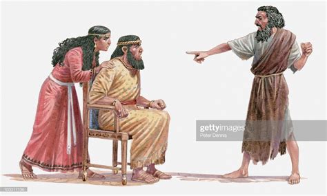 Stock Illustration Illustration Of King Ahab With Jezebel Behind Him