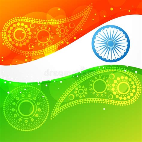 Vector Wave Style Indian Flag Stock Vector Illustration Of Freedom