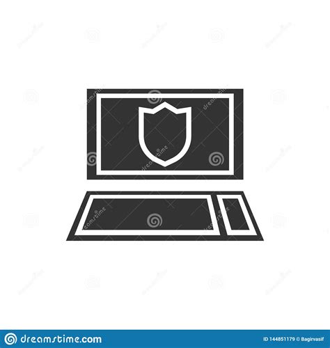 Computer Shield Security Vector Icon Security Vector Icon Stock