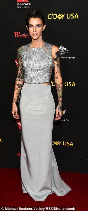 Ruby Rose Flaunts Trim Physique At Gday Usa Without Frame Daily Mail Online