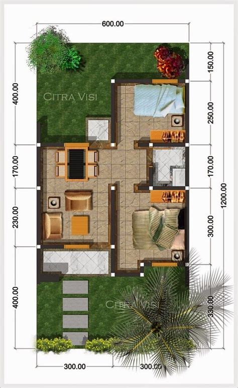 Desain rumah 2 lantai + interior ukuran 8x12 meter info pemesanan desain: Denah Rumah Minimalis Tipe 60 ukuran 8 x 12 | Denah rumah ...