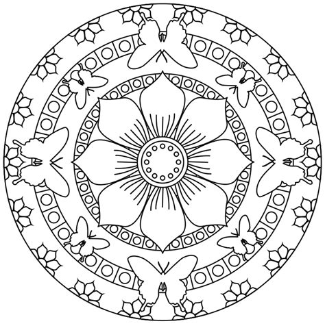 By best coloring pagesfebruary 26th 2019. Mandala butterflies and flowers - M&alas Adult Coloring Pages