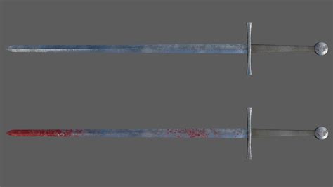 3d Model Medieval Swords Pack Bloody And Clean Vr Ar Low Poly