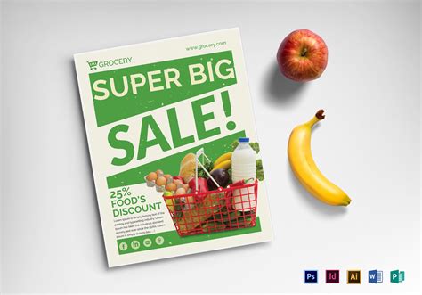 Grocery Sale Flyer Design Template In Psd Word Publisher Illustrator
