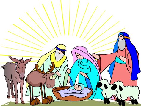 Cartoon Manger Scene Nativity Jesus Manger Baby Scene Cartoon Mary