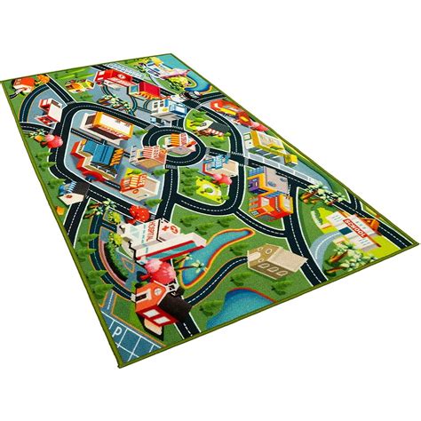 Kids Carpet Playmat Rug Fun Carpet City Map For Toy Cars 60 X 32