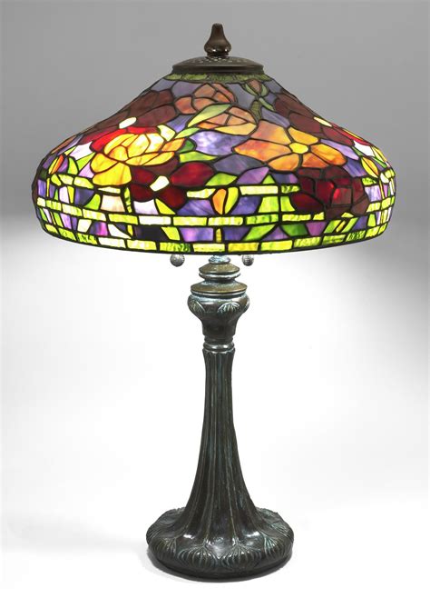 Lot Contemporary Tiffany Style Leaded Glass Table Lamp Colorful Glass