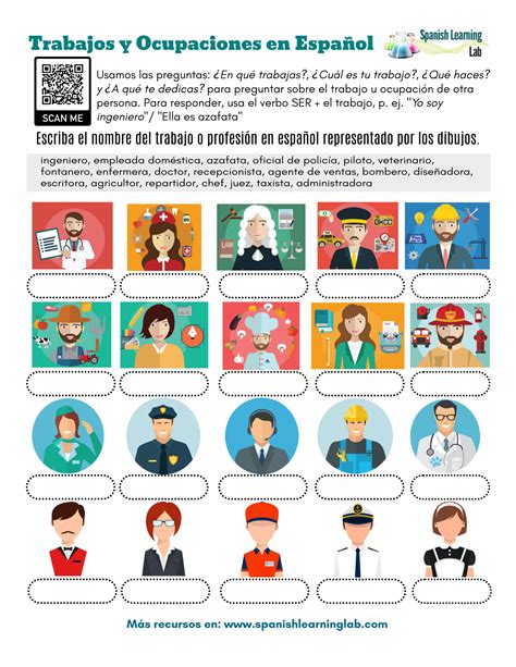 Jobs And Occupations In Spanish Pdf Worksheet Artofit