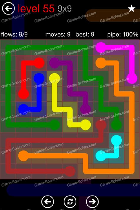 Flow 9x9 Mania Level 55 Game Solver