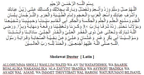 Teks Bacaan Sholawat Dustur Arab Latin Dan Terjemahan