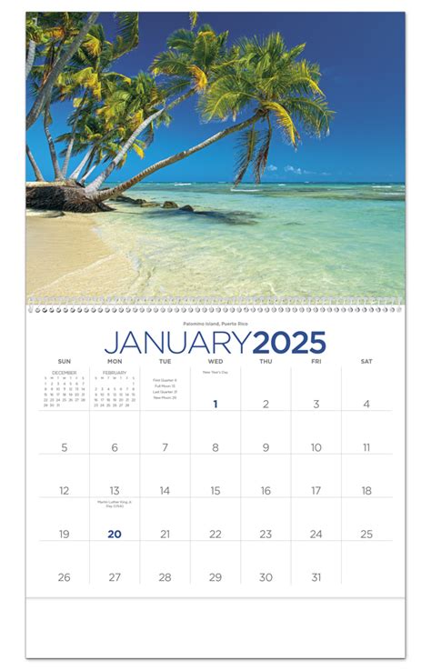 2024 Beaches Calendar 11 X 19 Imprinted Spiral Bound Drop Ad