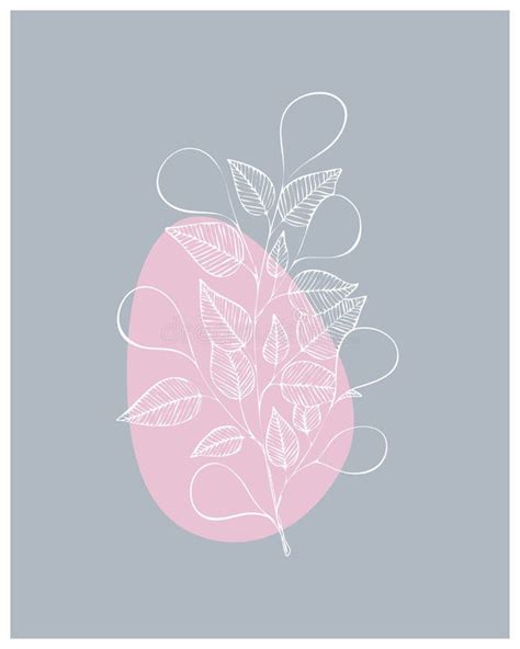 Boho Style Abstract Background Minimalism Doodle Grey And Pink Decor