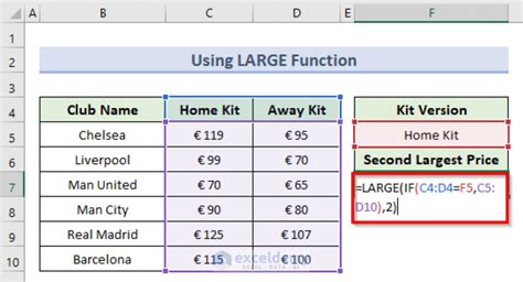 How To Find Second Largest Value With Criteria In Excel