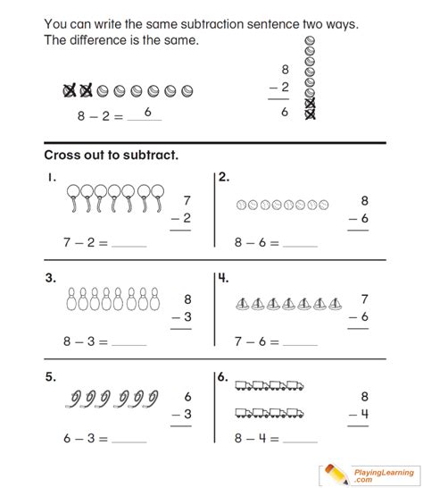 1st Grade Math Worksheets Subtraction