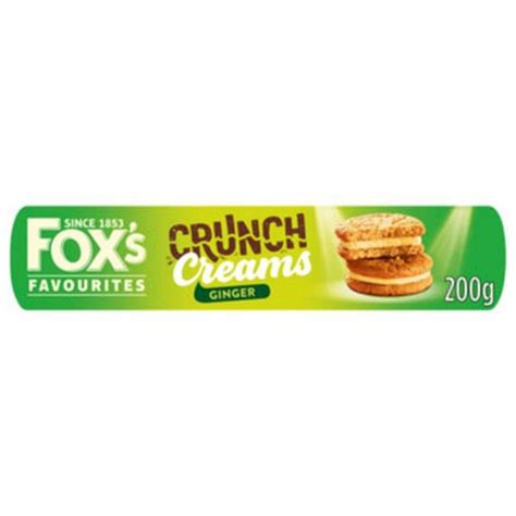 Foxs Cream Crunch Ginger 200g X16 Freemans Confectionery