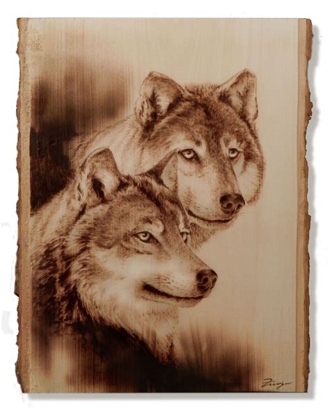Wood Burned Wolves By Dennis Franzen Wood Burning Crafts Wood Burning