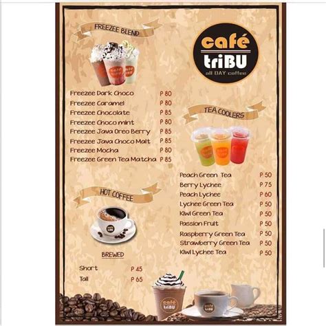 Menu At Café Tribu Cafe Calamba 64hq3gx