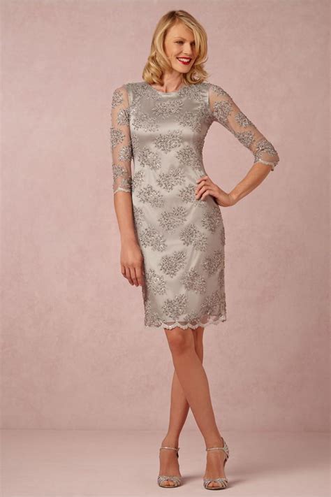 The light and airy types of tea length dresses available will surround you in softness. Casual Mother Of The Bride Dresses 2016 Beaded Sliver Lace ...