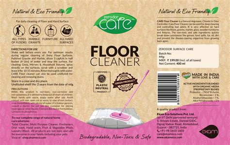 Zerodor Care Natural Floor Cleaner For Floor Tiles And Mirror Pet Safe