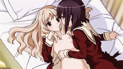 Rule 34 2girls Animated Animated Bed Black Hair Blonde Hair Breasts Couple Kawamura Reo Lying
