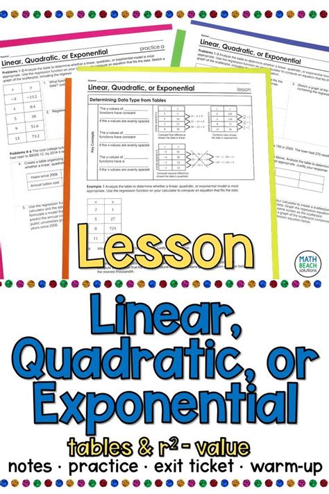 What is the difference between linear and exponential models? Linear, Quadratic, or Exponential with Tables and r ...