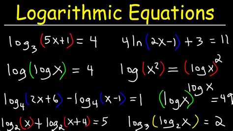 Examples Of Logarithmic Equations