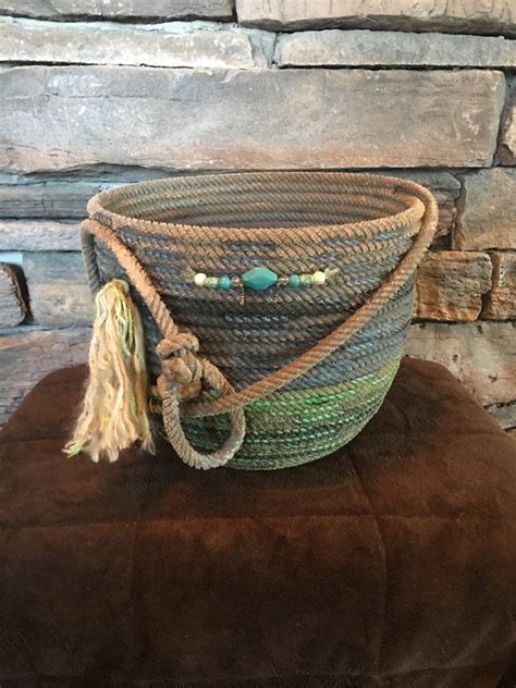 Rope Basketbowl Etsy Lariat Rope Crafts Rope Crafts Coiled