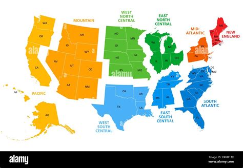 estados unidos dividido en regiones del censo y divisiones mapa político definición de región