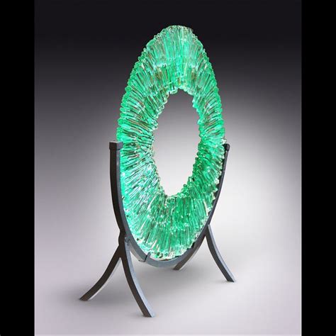 Ming Green Vitrium Sculpture By Glass Artist Larry Pile Aka Kessler Craftsman 2014 Fused