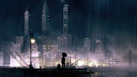 1600x900 Anime Background City Night 4k Wallpaper1600x900 Resolution