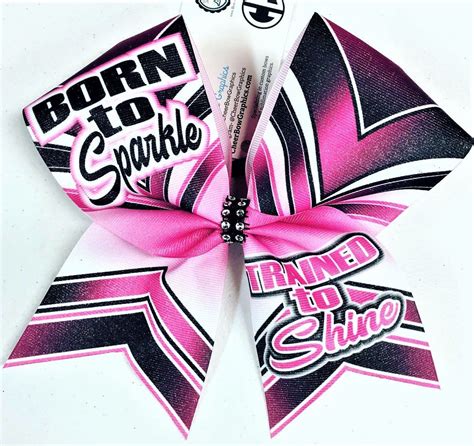 Born To Sparkle Trained To Shine Sublimated Cheer Bow Cheer Bows Cheer Hair Bows Custom