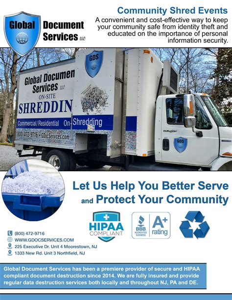 Shred Events Community Shredding Global Document Services Llc
